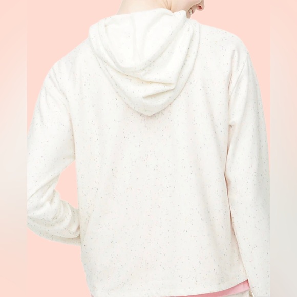 J. CREW 🆕 SPECKLED IVORY HOODED PULLOVER. Size Medium - Picture 4 of 4